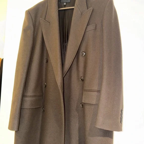 Nili Lotan Double-Breasted Long Coat in Brown - Picture 4 of 10